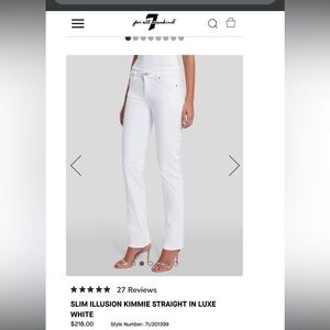 7 For All Mankind Kimmie Straight Jeans in Luxe White
